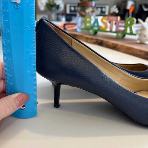 Michael Kors navy pumps 8 1/2 M. Good condition. Faux Saffiano textured. Classic - Picture 5 of 6